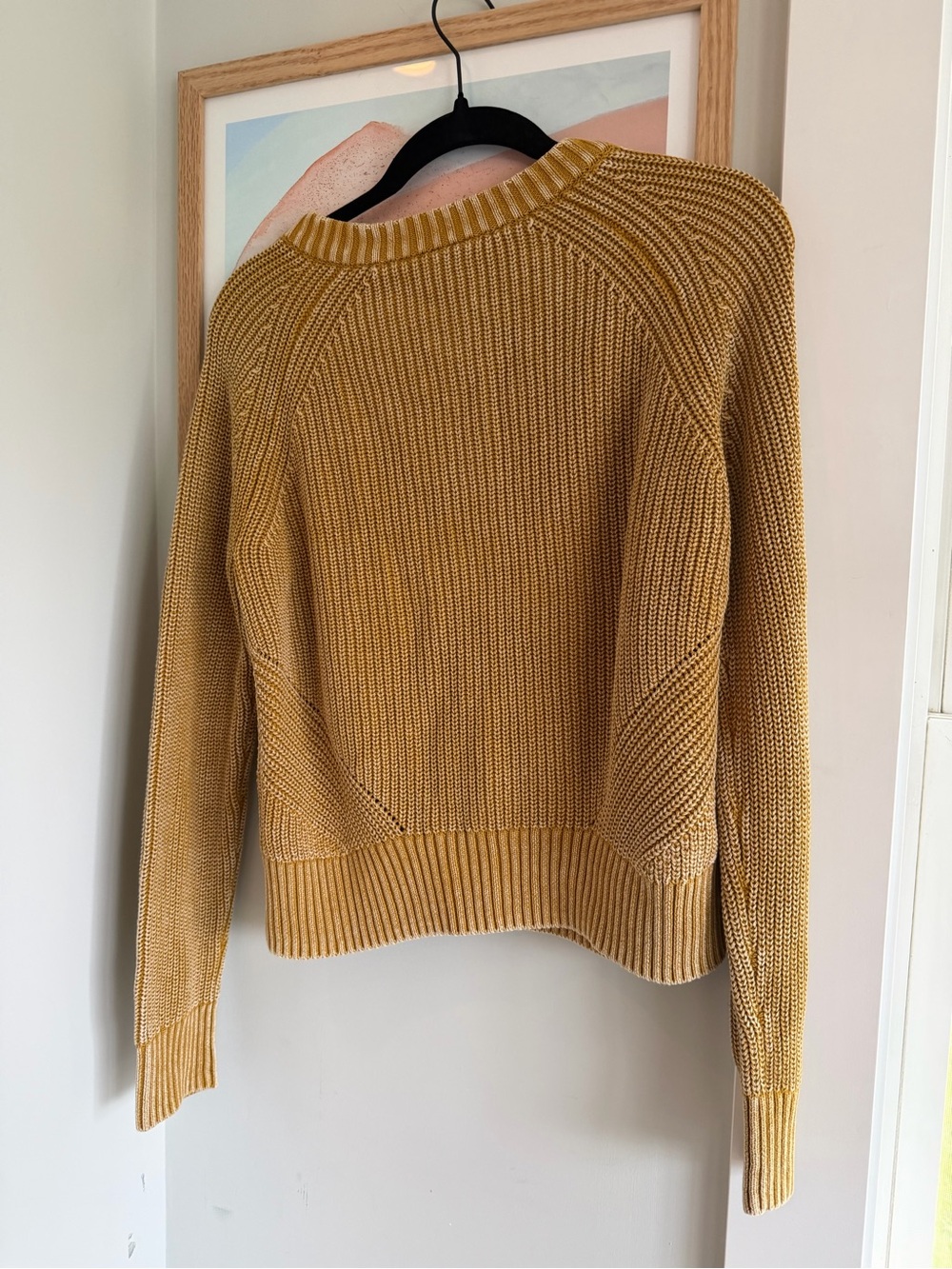 Faherty Mustard Yellow Ribbed Button-Front Cardigan - Picture 5 of 5
